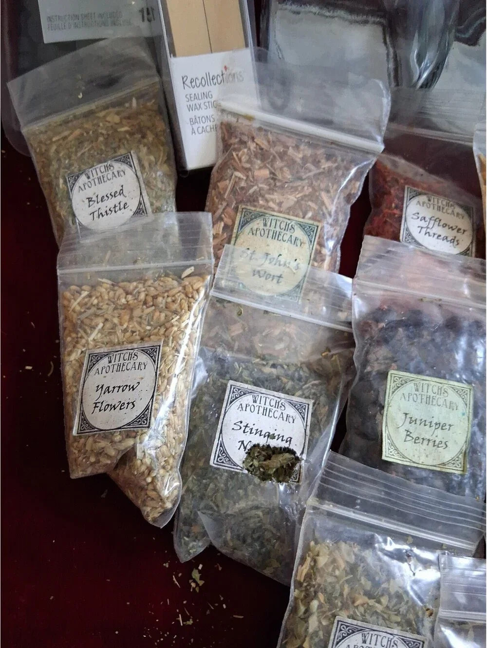 Herbs, Flowers, Roots, Bark Bottles Wax Witchcraft/Wicca/Ritual/Spells/Rare